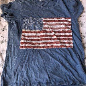 Lucky Brand Embroidered Flag T-Shirt